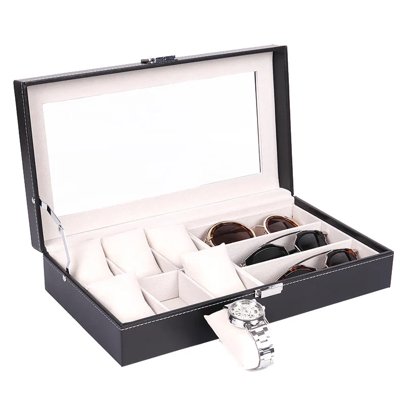 Luxury Wholesale Leather Watch Display Case Sunglasses Watch Organizer