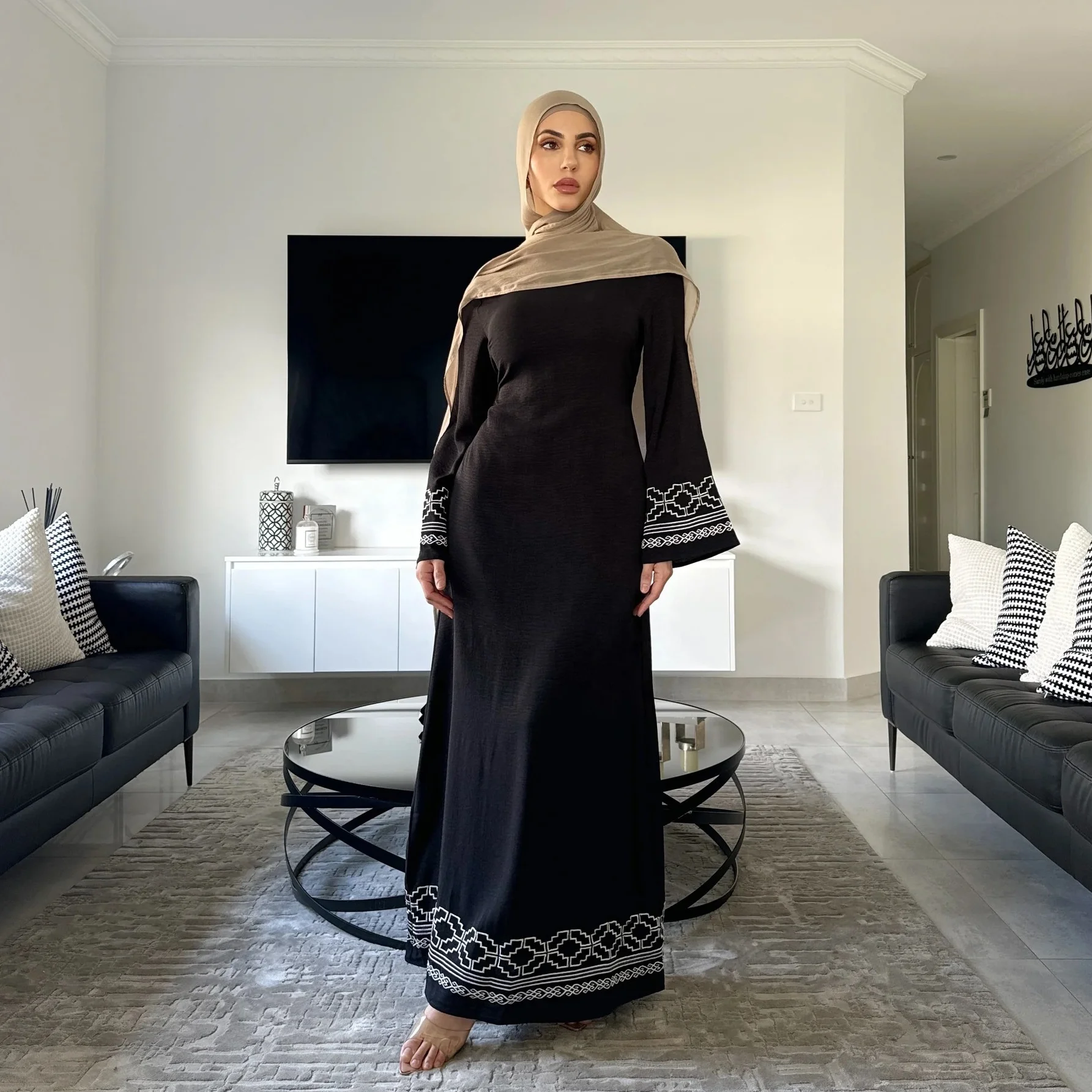 dresses are long islam Muslim Long Maxi Turkey Robe Beads Dress Women Ball Gown Islam Abaya Kaftan Arab