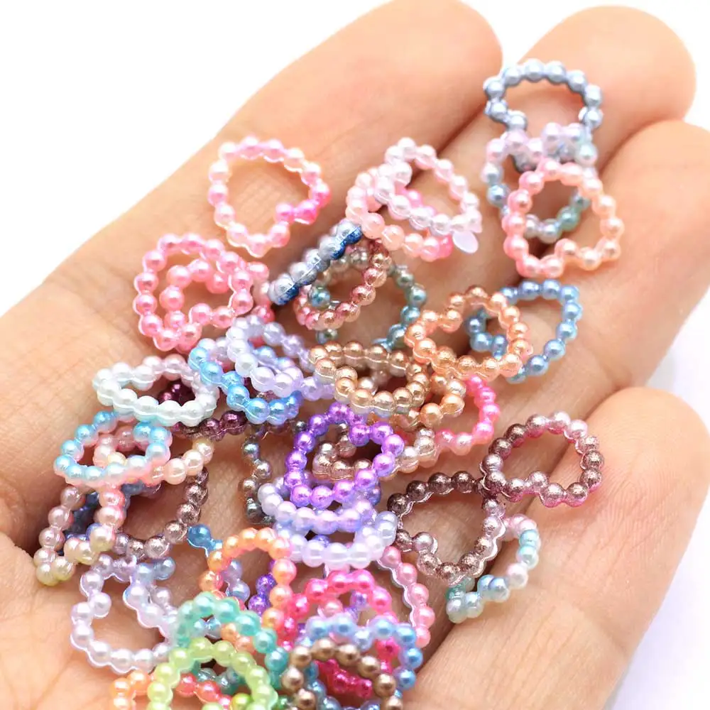 1000pcs 11毫米彩虹色心形 abs 珠珠派对装饰五彩纸屑 diy 剪贴簿