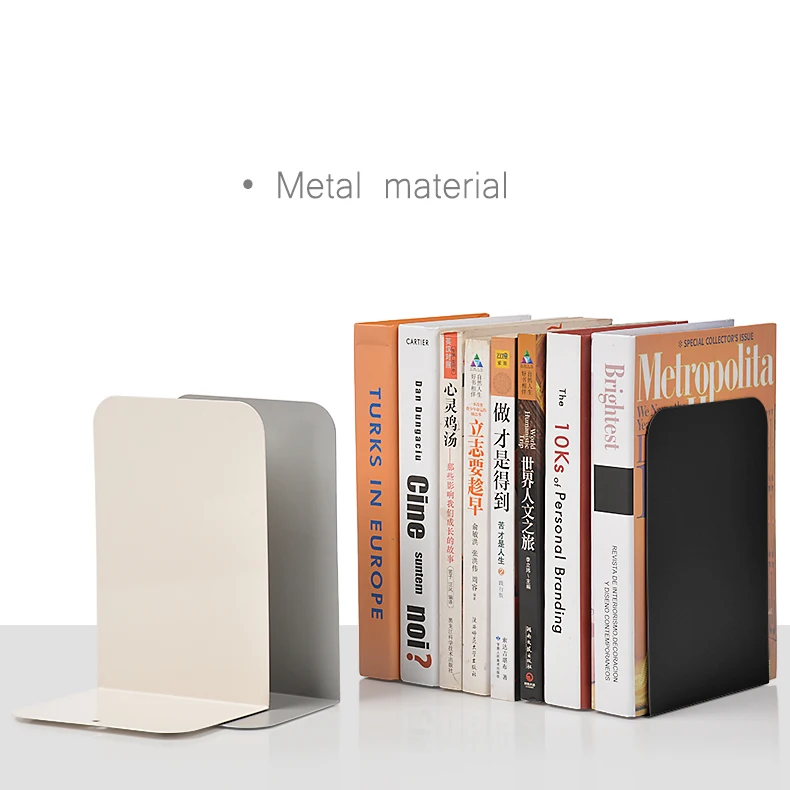 TSMST Adjustable Bookends Heavy Duty Metal Holder Shelf Nonskid Book Ends Stretching Book Stand for Desk Desktop Organizer Storage 