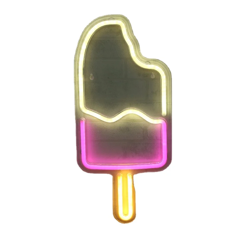 USB decorative wall lamp led neon back light panel custom neon signs ice popsicle night lights for Christmas party decoration