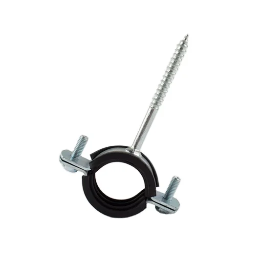 
screw nail steel pipe clamp with rubber from ODM/OEM 
