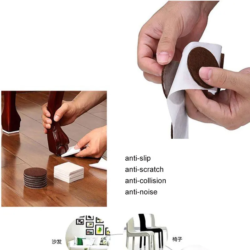 Adhesive felt pad bulk strong adhesive furniture feet protector felt pad for desk and leg