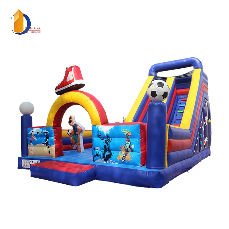 Popular Inflatable Kids Football Jumping Bouncer Slide Soccer Bouncing