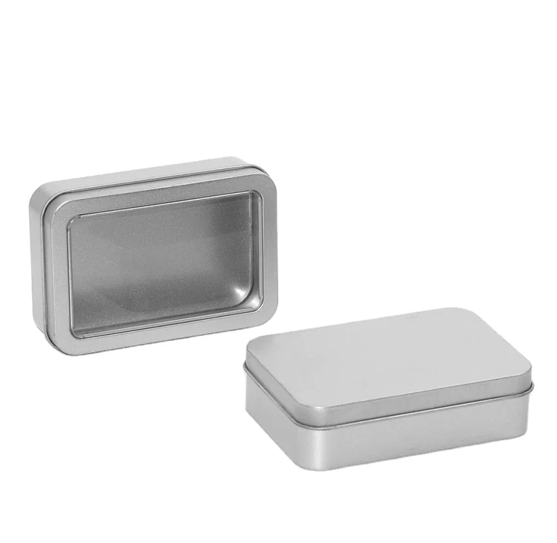 Food Grade Cookie Tea Packaging Tin Pvc Round Metal Tin Can Clear Lid