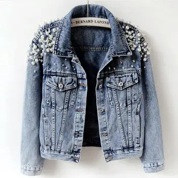 three quarter sleeve jean jacket