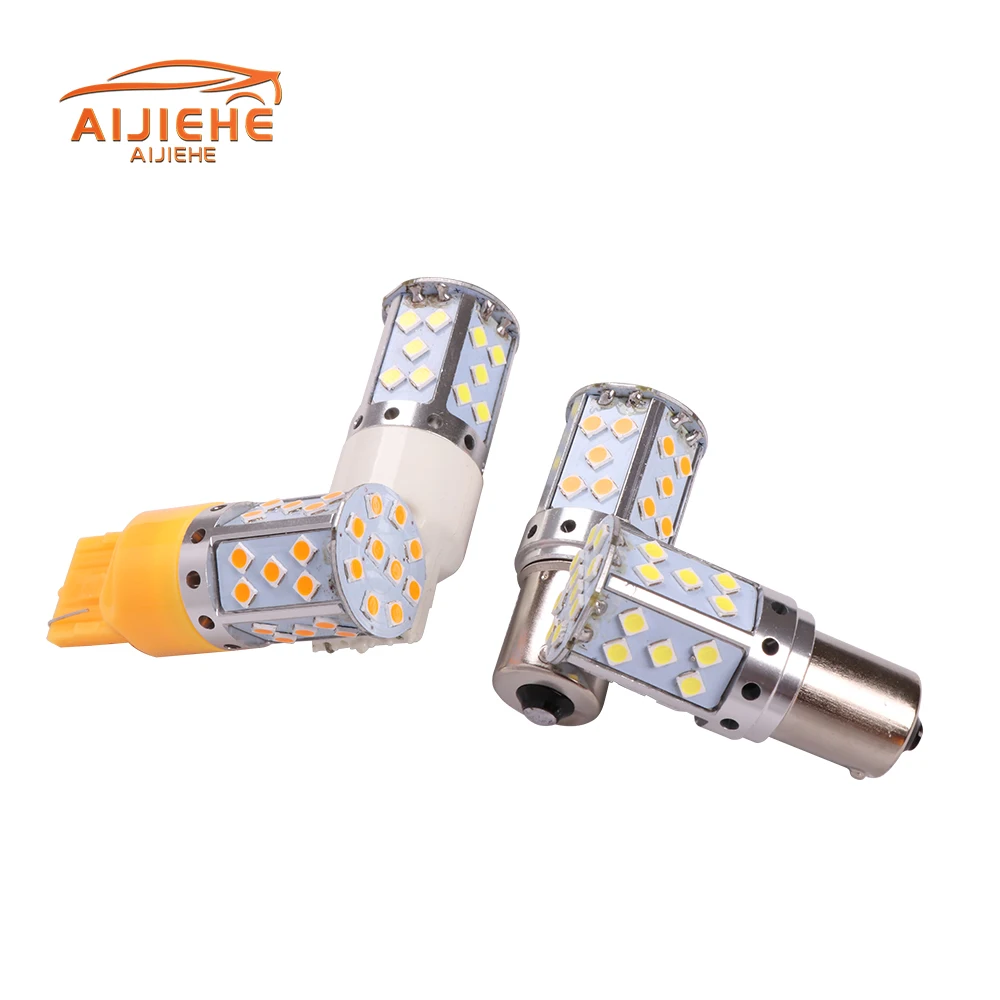 Factory direct sales car led turn signal bulb 3030 35SMD model light PY21w No Flash Error Free 1156 BAU15S  Canbus