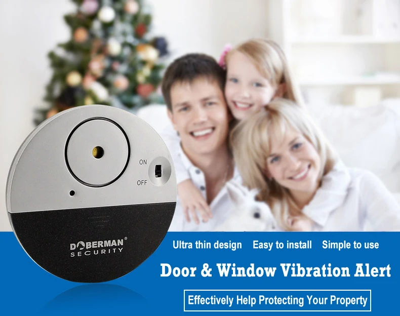 Doberman Security 4pcs Sensor Detector Door Window Vibration Alarm For