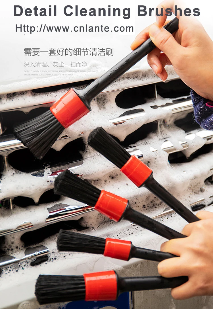 Multipurpose high quality auto small hand detail cleaning brush set