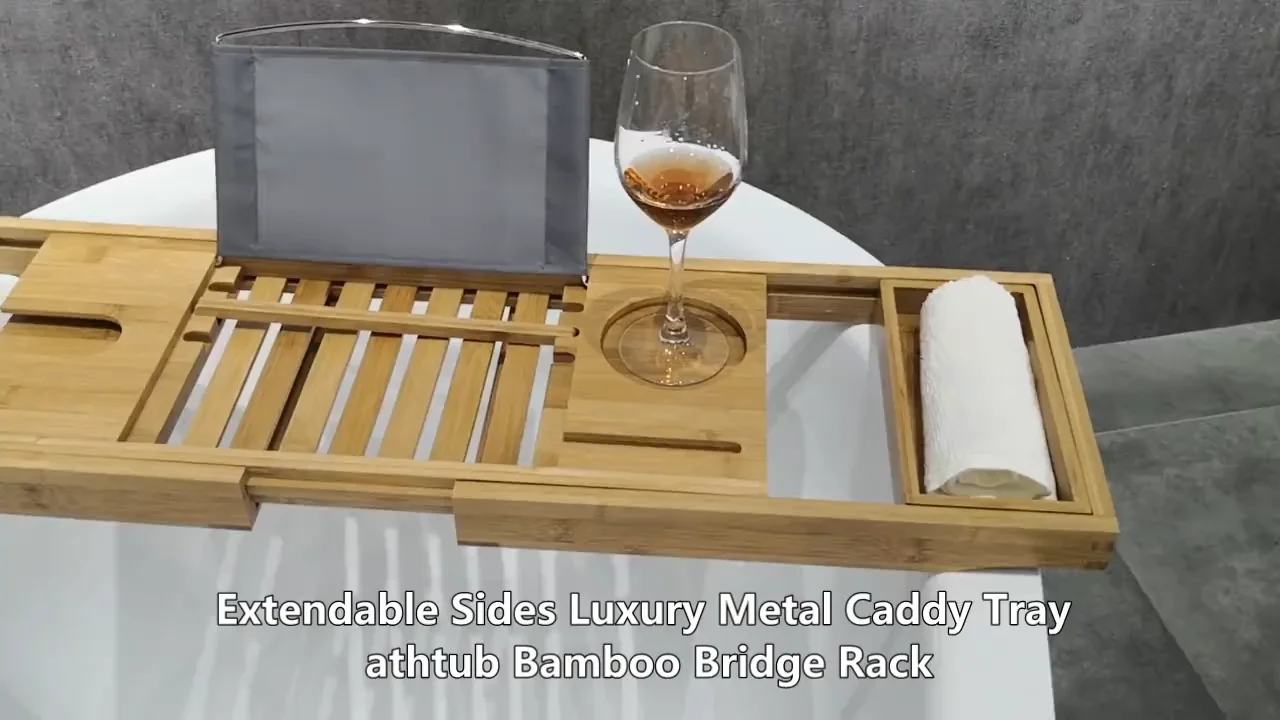 Combohome Bathtub Tray Caddy Foldable Waterproof Bath Tray And Bath Caddy Bamboo