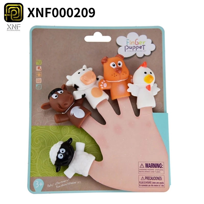 Kid Educational Cartoon Silicone Finger Puppet Hand Animal Finger ...