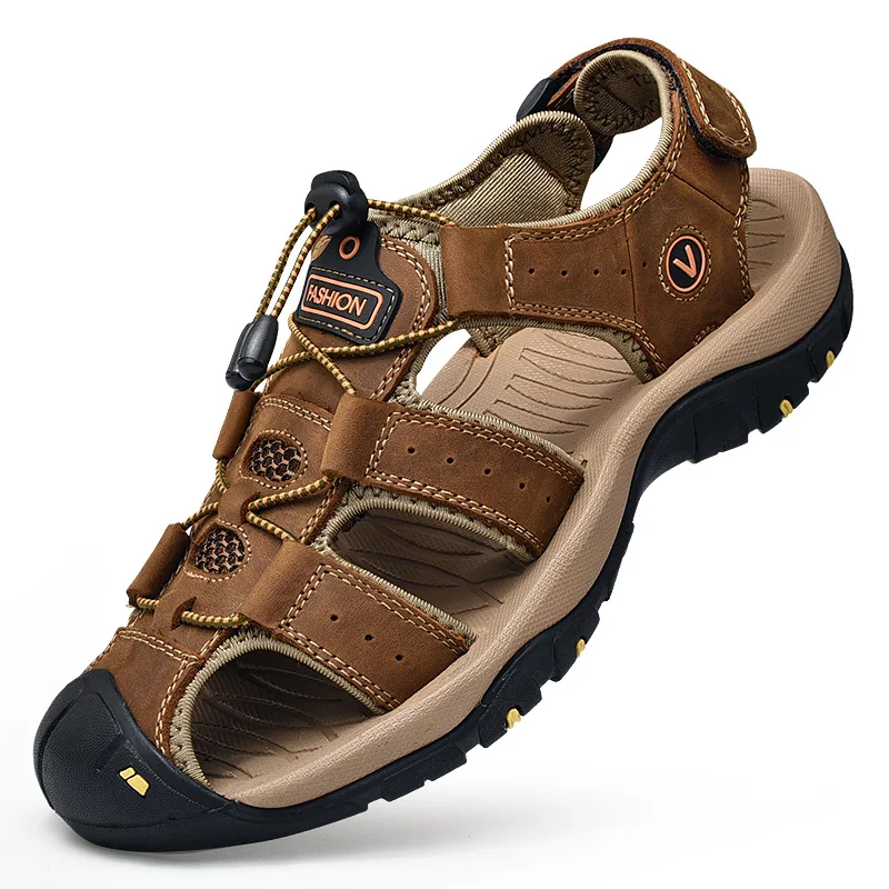 Genuine Leather Men Shoes Summer New Large Size Men s Sandals Men Sandals Fashion Sandals Slippers Big Size 38 47