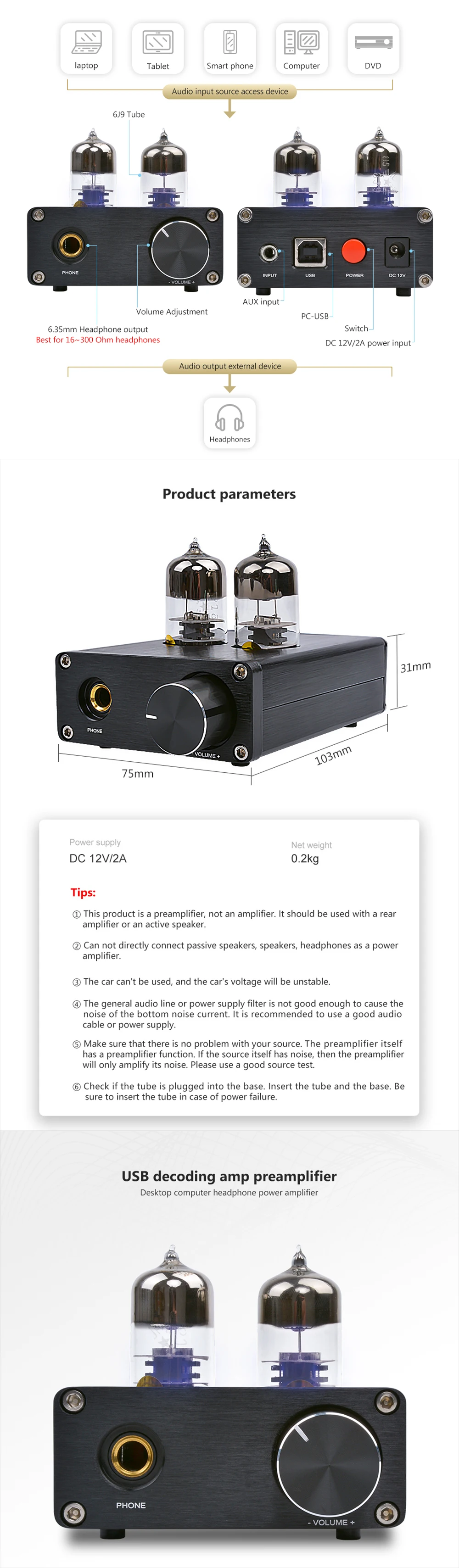 Gap6j9 Vacuum Tube Amplifier Stereo Tube Preamplifier With Treble Bass Made In China Buy