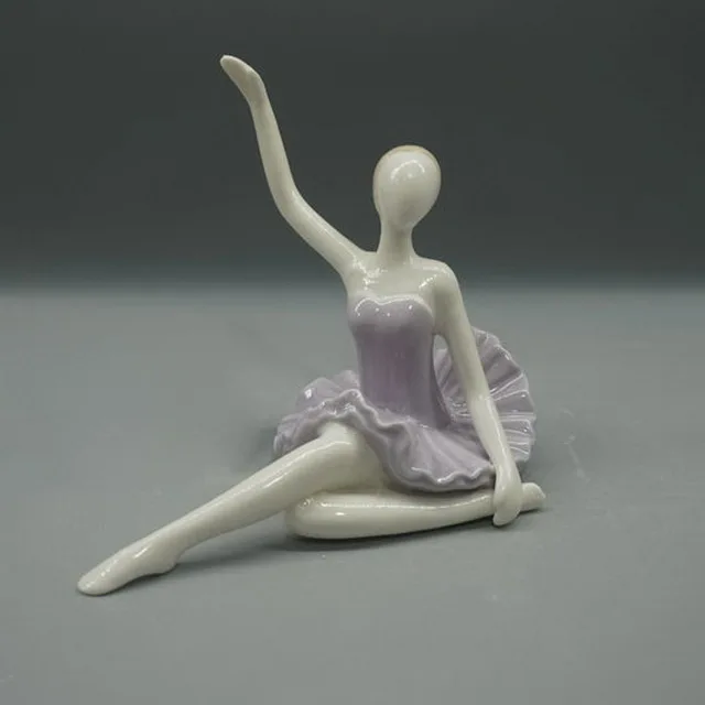 Moderne elegante porselein ballet keramische dame beeldjes