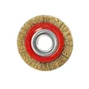 TDFbrush Round Brass Coated Wire Wheel Brush For Debarring and Polishing