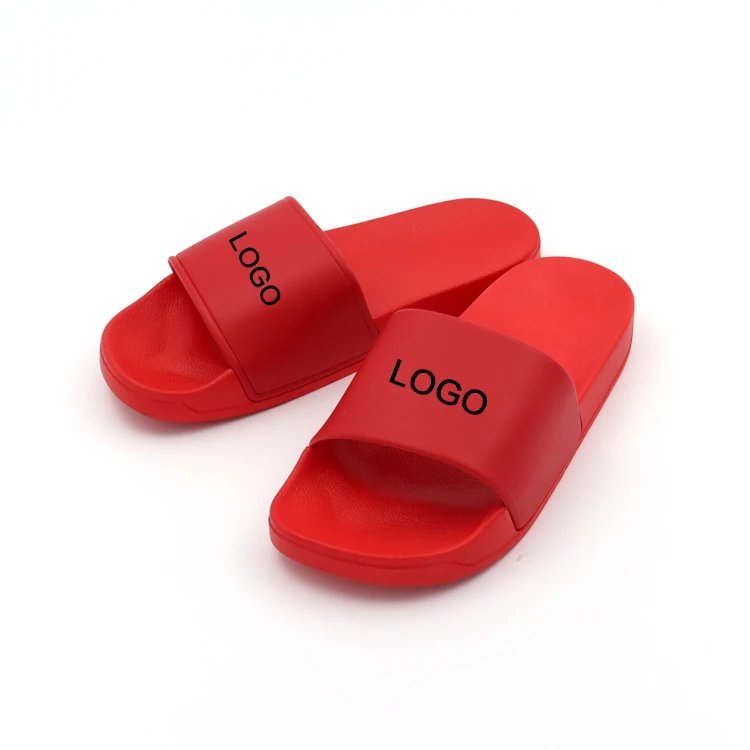 Outlet OEM Custom Logo Black Slides Footwear Sandal PVC Slippers Men Plain Blank Slippe