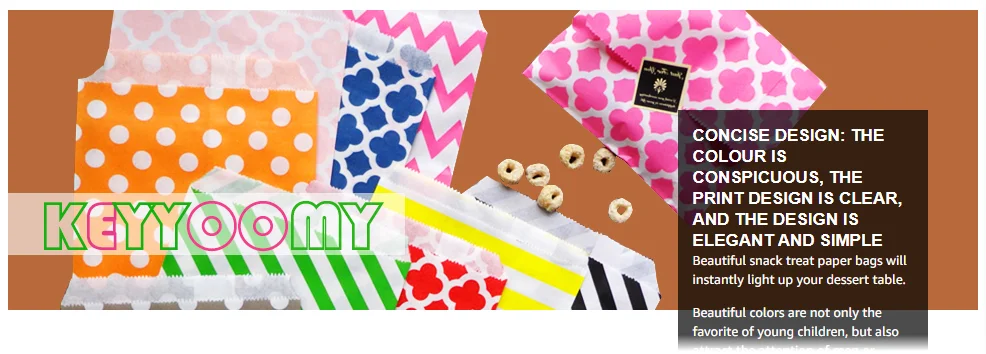 Silver Biodegradable Paper Candy Cookie Bags, NUIBY Food Safe Favor Bags, Buffet Treat Bags for All Party Loot Bags 