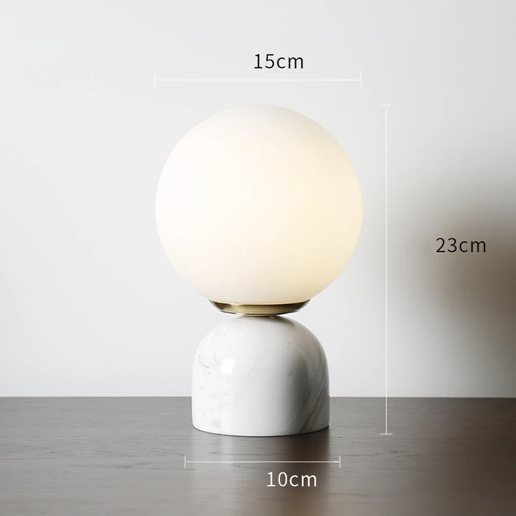 Marble  led desk light reading round lampara de mesa hotel project lighting bedside table lamp