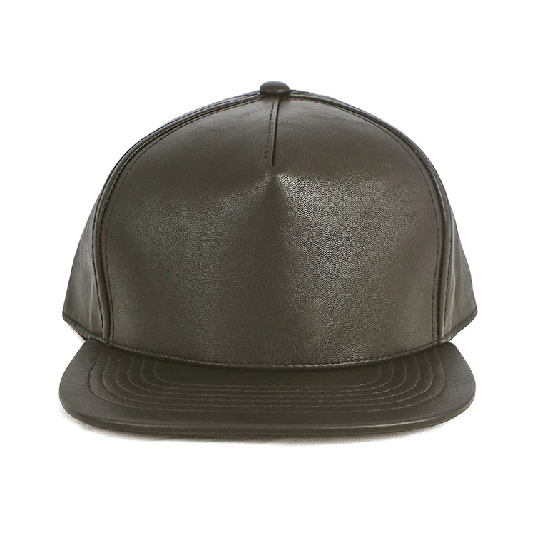 black leather snapback