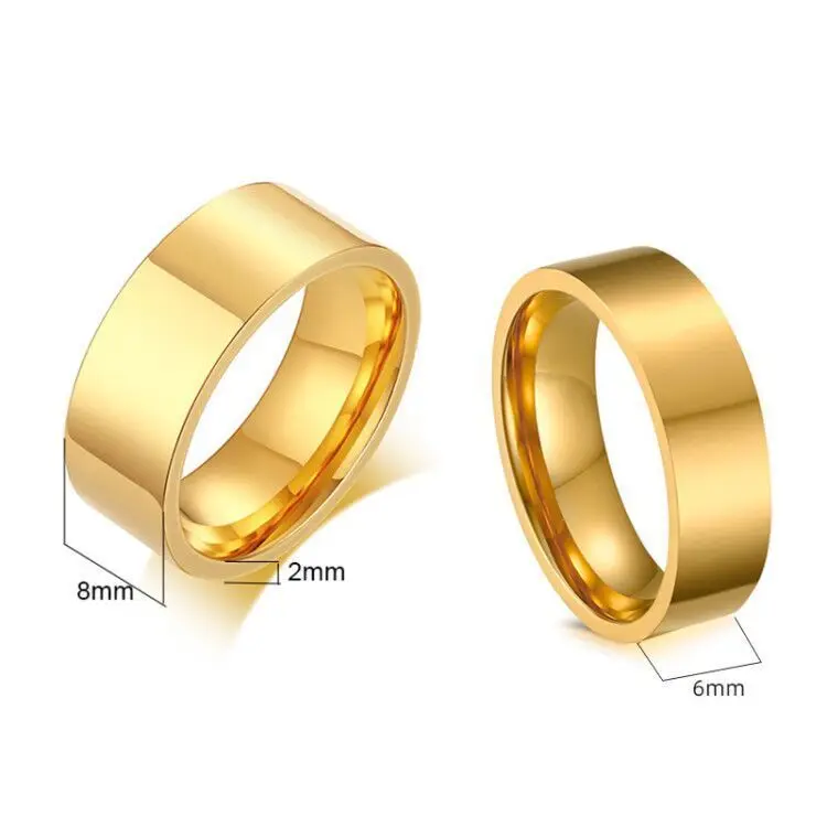 Classic Stainless Steel 18k Gold Plated Simple Blank Ring Buy Super