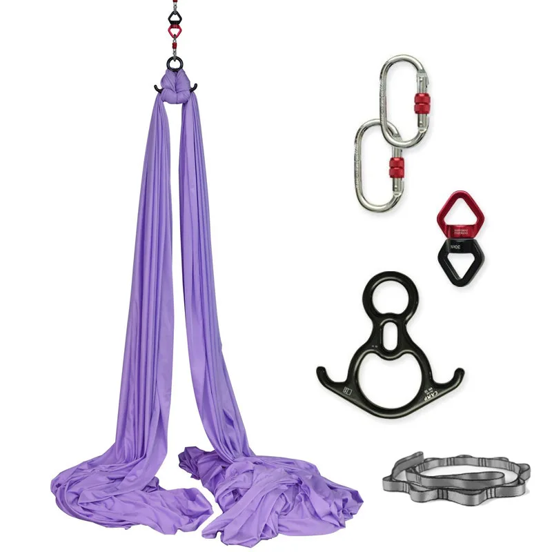 Aerial Silk 9 Yards/8.2m Light Purple 40d Nylon Aerial Yoga Silk For ...