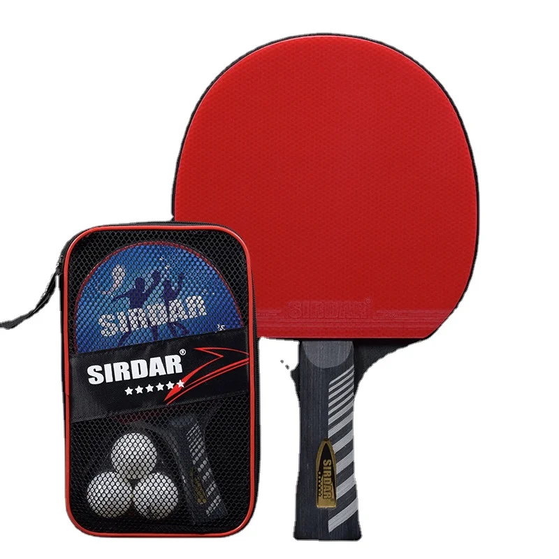 
Table Tennis Racket Ping Pong Bat Set Paddle Huieson Carbon A Pair 6 Stars Oem Customized Wood Logo 