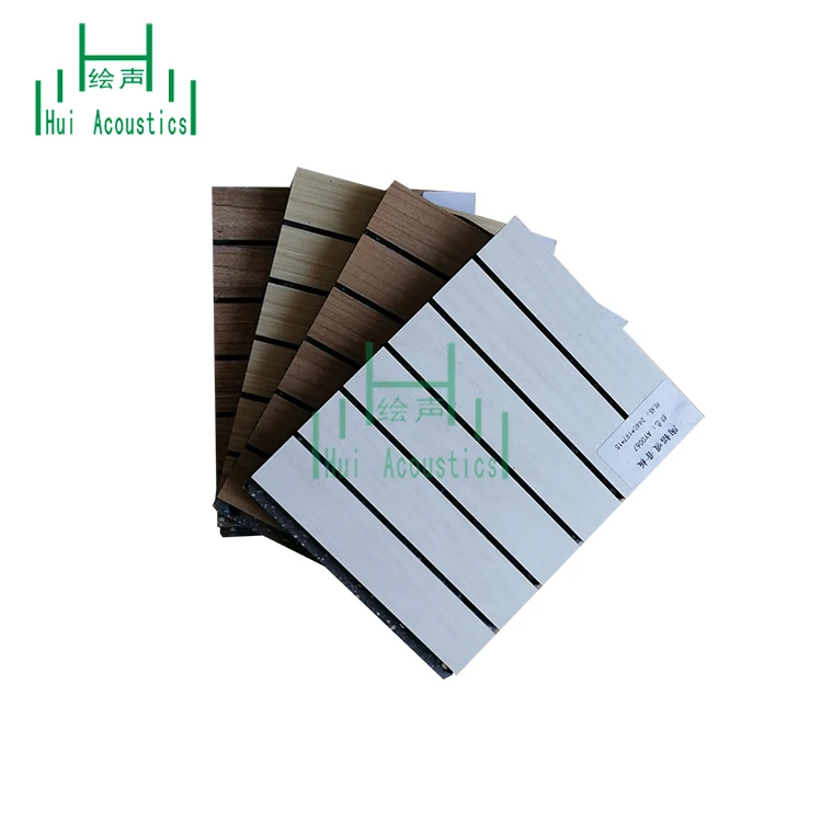 MDF Wooden Groovy Acoustic Wall Panels Textured MDF Wall Paneling MDF Grooved Soundproof Panels