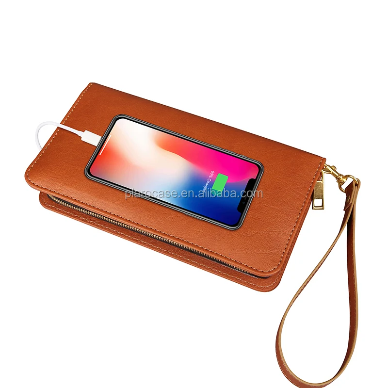WEIYI Fashion Ladies Envelope Leather Clutch Purse Handbag with Retro Chain-Orange
