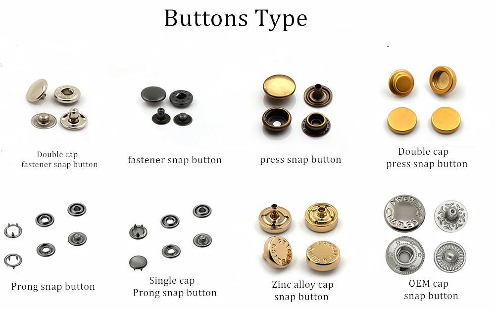 High quality round shape 15 mm button custom logo brass four parts snap buttons for garment