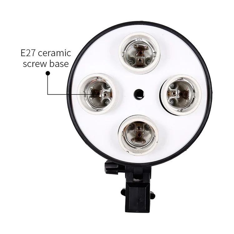 Fotografía 50x70CM iluminación cuatro lámpara Softbox Kit con E27 Base titular Soft Box Cámara accesorios para foto estudio Video