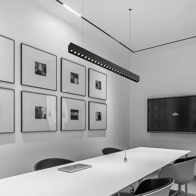 product grid pendant light strip eye protection aluminum alloy 6000k ra90 1200mm office lighting minimalist design-16