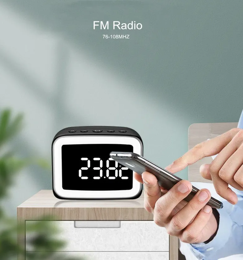 Wireless high quality clock bluetooths mini speaker with led display - ANKUX.COM