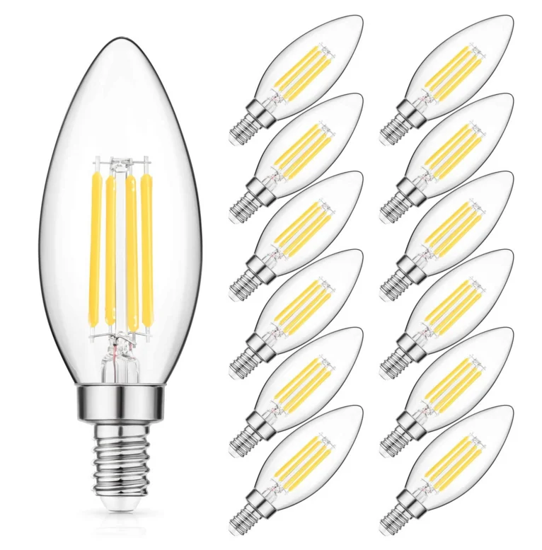 Daylight White for 4000K  5000K no Flicker E12 Bulbs C35/B10  Candelabra Base candle led filament bulb