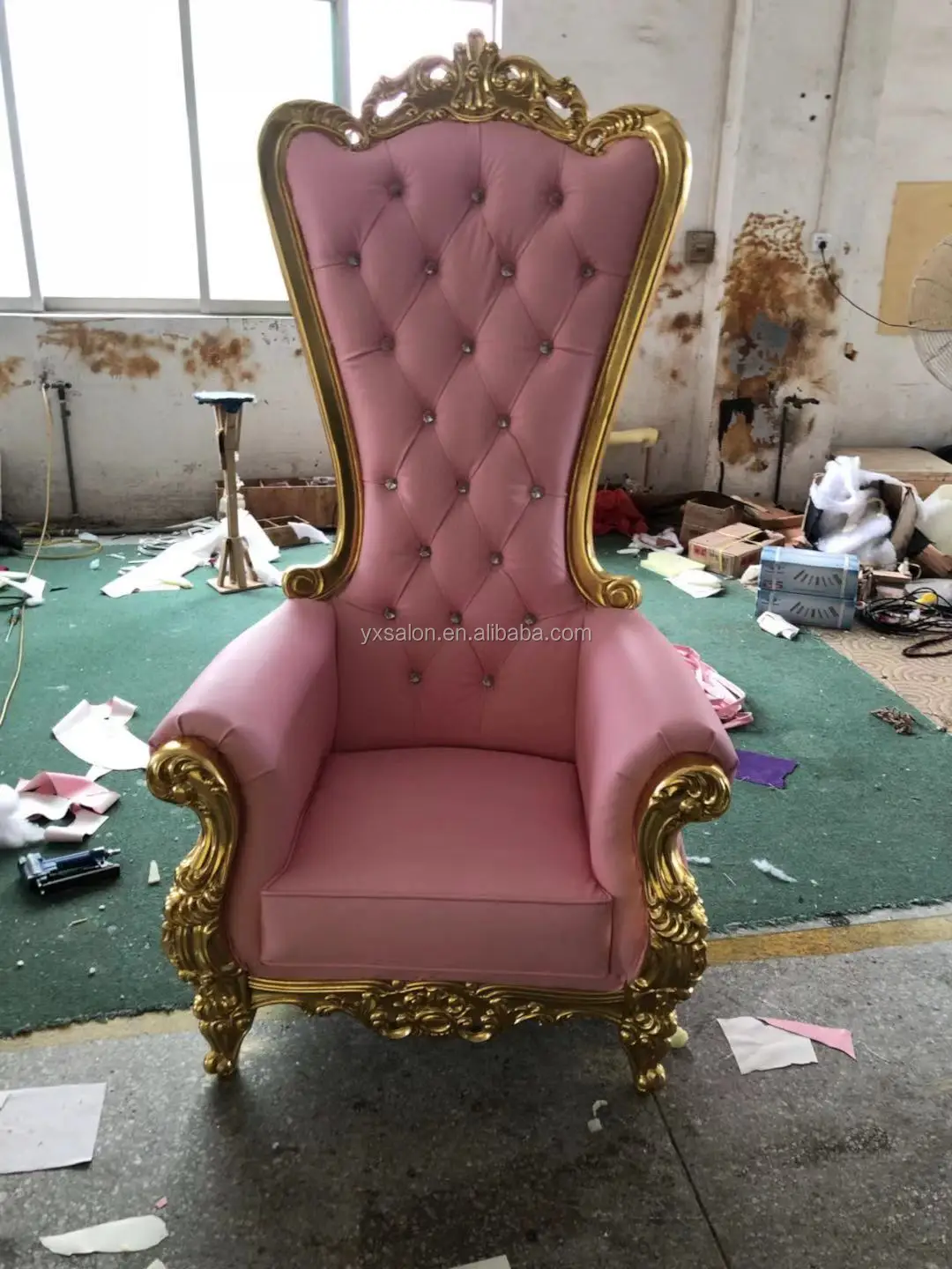 2019 Latest 5 Years Warranty Top Quality Luxuary European Style Pinkgold Solid Wood Throne Chair Pedicure Chair Princess Chair Buy Throne Chair