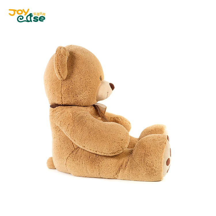 Yellow plush teddy bear stuffed animals toys with bowknot