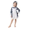 European Noble Temperament Elegant Dress Blue Check Princess Dresses Wholesale Party Dress Lace Design Kids Dress