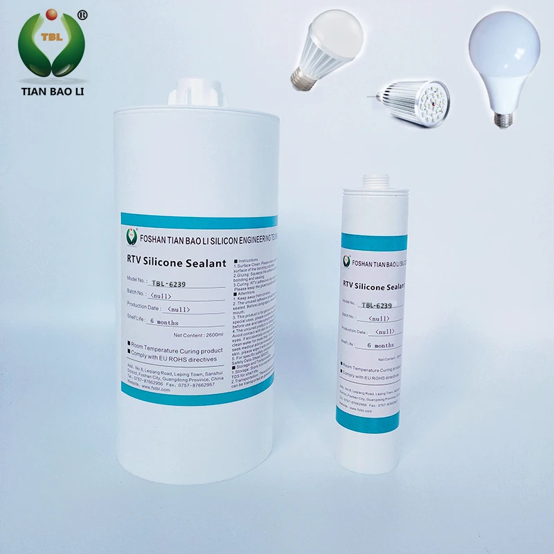 Manufacturer RTV Bonding Glue Silicone Sealant Adhesive Glue for LED Bulb/ Ball Steep Light/ Spotlight/ Spot Lamp