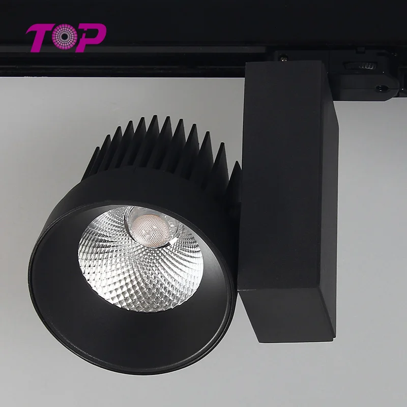 China suppliers vertical 10/20/30/40w cob dimmable led spot track light for showroom,museum,shop,masket