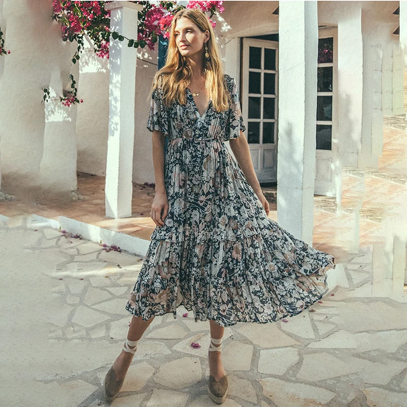 
2020 summer New Fashion plus size Casual Dress women with Floor Length 