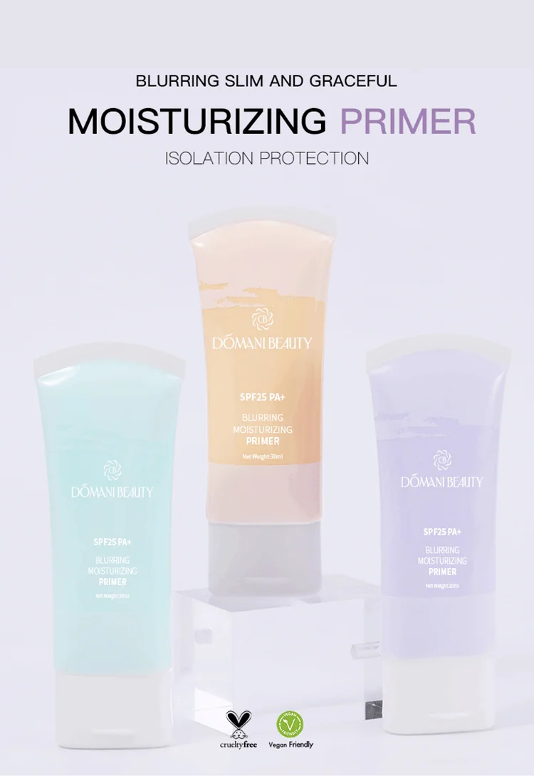 Domani Beauty 2020 Base Organic Moisture 3 Colors Brighten Sunscreen Oil Control Waterproof Makeup Wholesale Liquid Face Primer