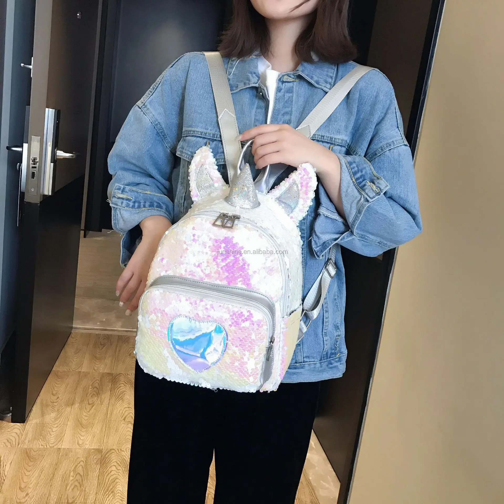 Flip Sequin School Backpack Bookbag for Girls Kids Teen Cute Glitter Sparkly Book Bags Back Pack
