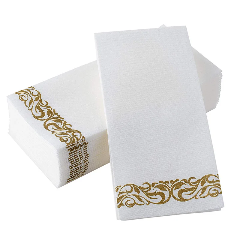 Disposable Custom Printed 1/6 Fold Airlaid Paper Dinner Napkin With ...