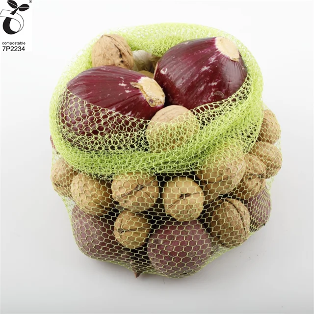 Fresh Vegetable Use Cheap Onion Orange Potato Fruit Mesh Net Bag Certified corn starch 100% Biodegradable on roll