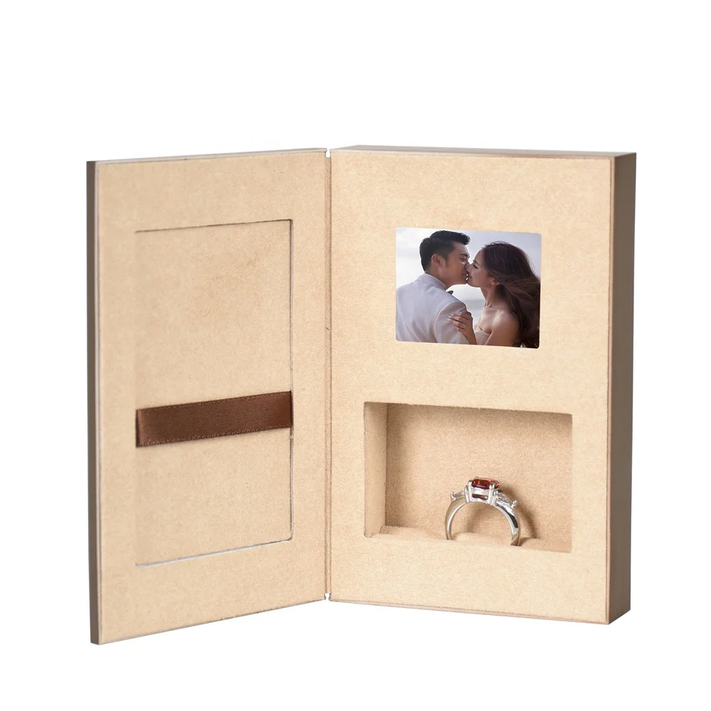 Custom Card Lcd Engagement Ring with Video Jewellery Box Proposal Gift Video Jewelry Boxes From China