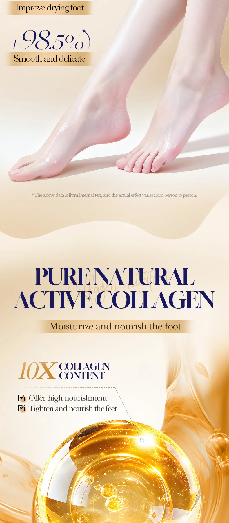 40ml Collagen Anti-Wrinkle Foot Mask Nourishing Pedicure Exfoliating Feet Peeling Masking Sheet Skin Care Moisturizing Foot Mask