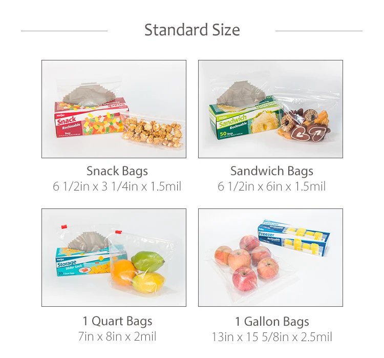 YTBagmart Fda Approved Ldpe Custom Ziplock Bags Freezer Food Storage Plastic Package Bags With Zipper