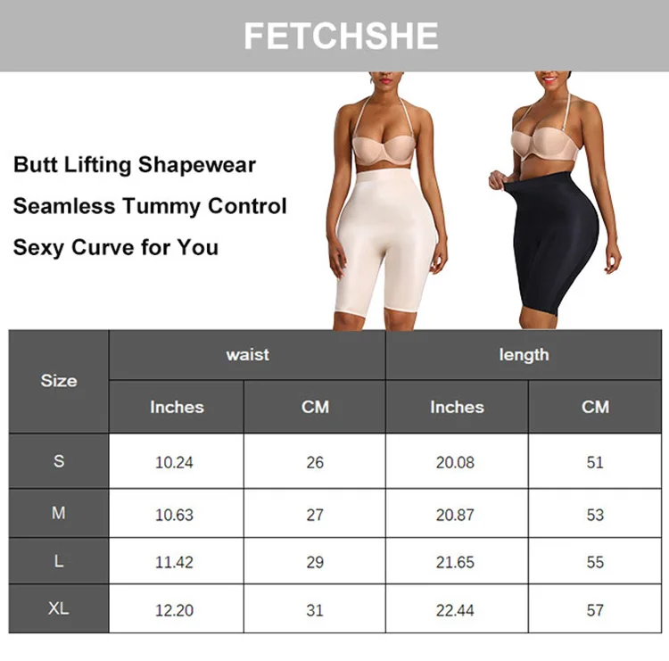 Good Quality Seamless High Rise Knee Length Womens Abdominal Tummy