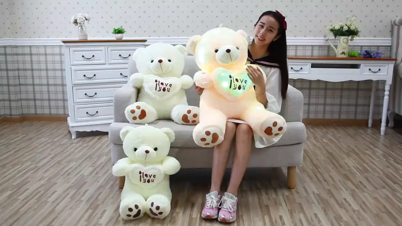 Hi Wholesale Promotional Glow Dark Luminous Teddy Bears Plush Animal