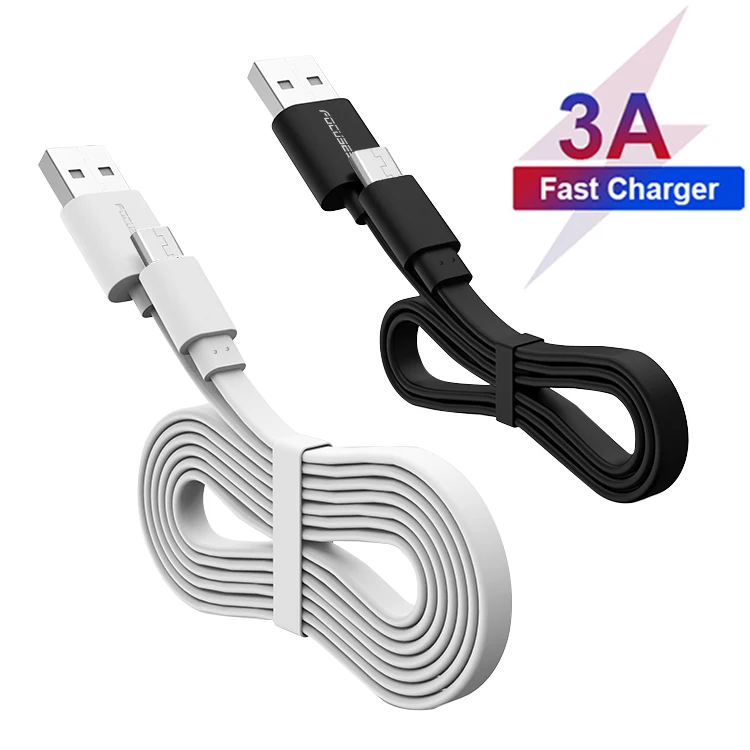 Ready To Ship Focuses Data Cable Mobile Phones 1M Flat Android Micro Usb Fast Charging Micro Typc 8Pin USB C Charger Cables Kits