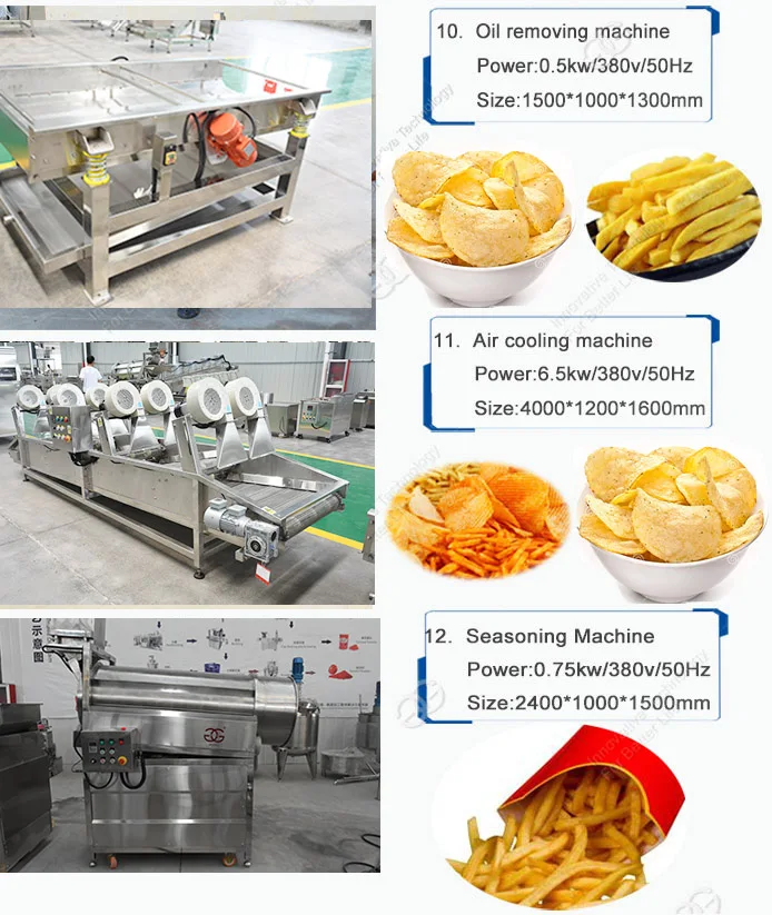 Industrial Automatic Fried Frozen French Fries Maker Potato Crisp Production Line Lays Potato Chips Making Machine for Sale